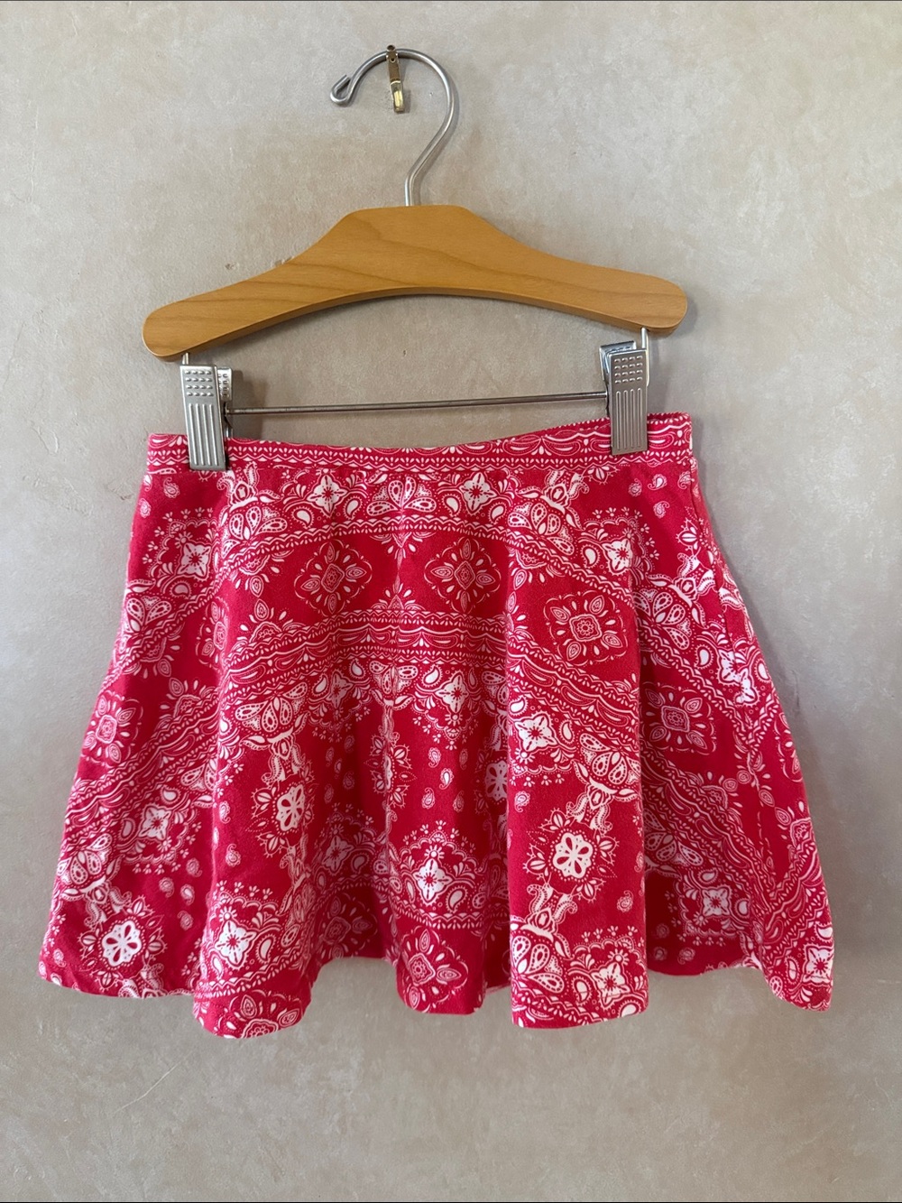 Forever 21 Pink Bandana Print Skater Skirt